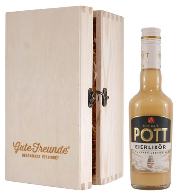 Produktbild von Pott Eierlikör mit Geschenk-Holzkiste