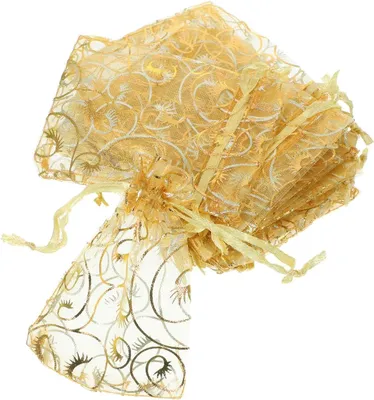 Produktbild von Organza Geschenktüten - Zugband Hochzeitsgeschenkbeutel Schmuckbeutel - 7 x 9 cm - Packung mit 100