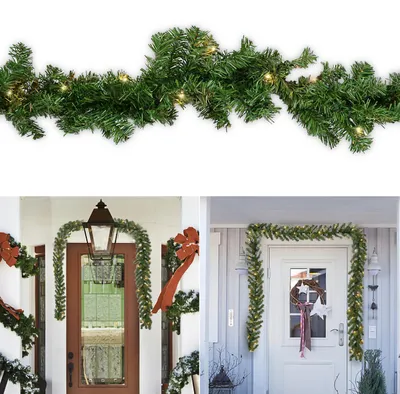 Image de Guirlande de Noël artificielle 5 m avec 100 LED et alimentation secteur 12-V