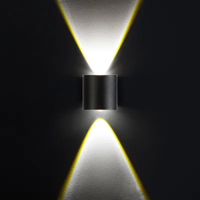 Produktbild von LED Wandleuchte Innen Außen, 8cm Up and Down Wandlampe, 2W 170lm Aluminium Schwarz IP65 Wasserdicht Modern Beleuchtung für Wohnzimmer Schlafzimmer