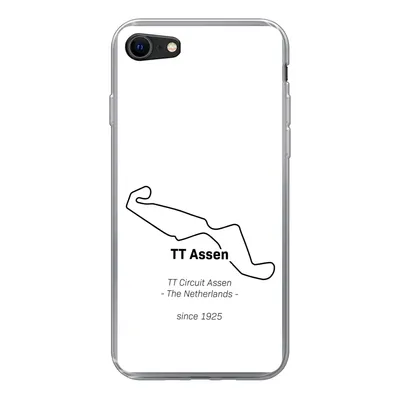 Produktbild von MuchoWow® Handyhülle Schutzhülle Hülle für iPhone SE 2022 TT Assen - Schwarz - Weiß - Schaltung Silikon Softcase Handy Hülle - Schutzhülle