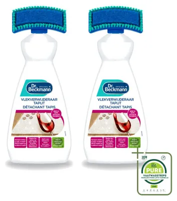 Produktbild von 2 x Dr. Beckmann Teppich-Fleckenentferner mit Bürstenaufsatz - 650 ml - Großpackung - 2 Stücke