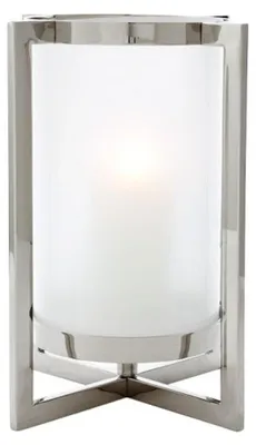 Image de Lanternne de luxe Casa Padrino, finition nickel, diamètre 36 cm, hauteur 46 cm