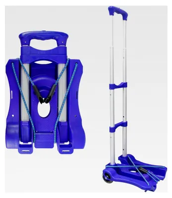 Produktbild von Faltbare Handkarre und Dolly 49,9 kg Tragkraft für Schule, Reisen, Büro, Umzug (blau)