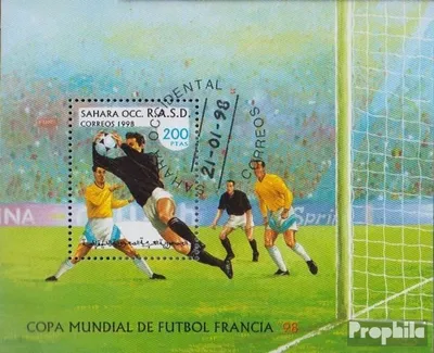 Produktbild von Briefmarken Sahara 1998 Mi Ausgabe der Exilregierung ohne Gültigkeit im int. Postverkehr Nr.90 gestempelt Fußball