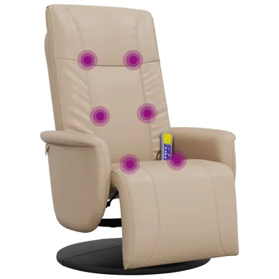 Image de Fauteuil inclinable de massage repose-pieds cappuccino