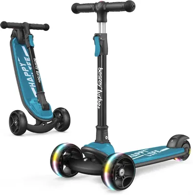 Imagen del producto de Patinete de tres ruedas, ajustable en 4 alturas, con ruedas iluminadas, para niños de 3 a 10 años
