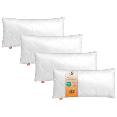 Immagine prodotto di Cuscino 40 x 80 cm, set di 4, cuscino per dormire, 100% microfibra, adatto a chi soffre di allergie, sleepling Basic 100