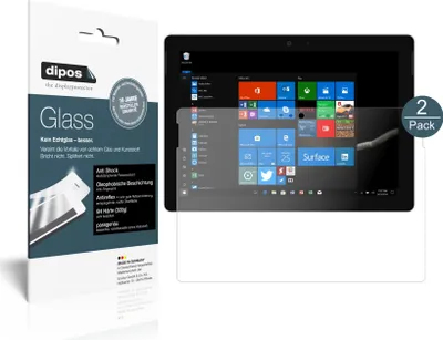 Produktbild von 2x Schutzfolie für Microsoft Surface Go 2 matt - Anti-Shock 9H Folie dipos Glass Kunststoffglas