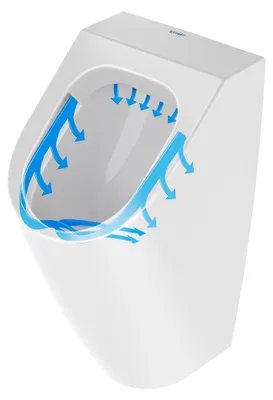 Produktbild von Urinal ME by Starck 350x300x585mm wei splrandlos, Abgang waagerecht