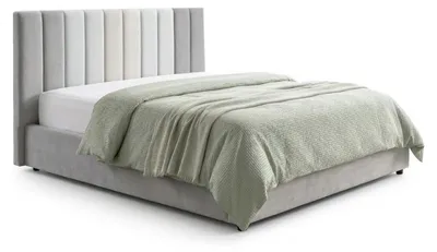 Produktbild von KAWOLA Bett CATTURA Polsterbett Velvet grau 180x200cm mit Lattenrost