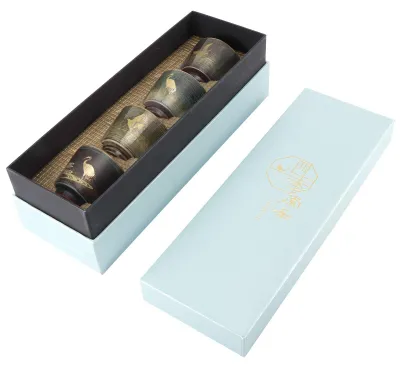 Produktbild von Set aus 4 Japanischen Keramischen Teetassen - Traditionell und Handgefertigt
