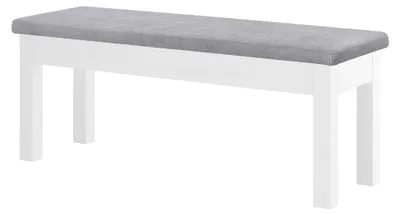 Produktbild von Sitzbank Küchenbank Kiefer massiv weiß Polsterbank 120x40, grau
