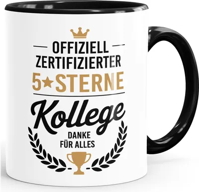 Produktbild von Tasse Bester Kollege Bürotasse Geschenk Lieblingskollege Abschied Dankeschön lustige Kaffeebecher Keramik MoonWorks®
