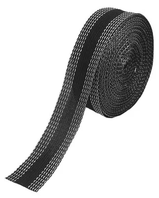 Näh- und Bügelband, 10 m x 2,5 cm, schwarz, selbstklebend
