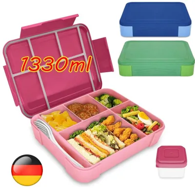 Productafbeelding van Lunchbox voor kinderen met compartimenten, 1300 ml, lekvrije lunchbox