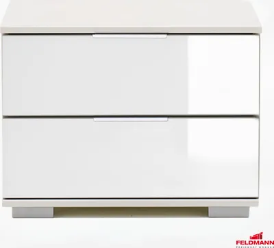 Image de Table de chevet Easy Plus blanche / verre blanc - Neuve