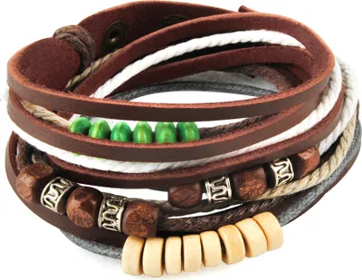 Produktbild von axy Echtlederarmband Lederarmband Wickelarmband Armband für Herren Damen Männer Armschmuck