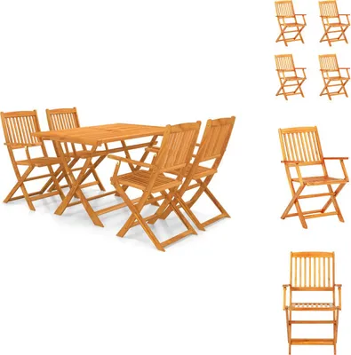Produktbild von vidaXL 5-tlg. Garten-Essgruppe Klappbar Akazie Massivholz -  Gartenmöbel-Sets