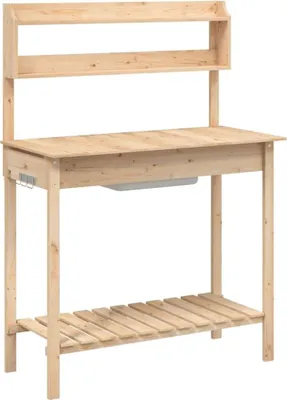 Produktbild von Holztisch mit Spüle 147,5x44x139,5 cm - Gartenarbeitstisch und Umtopftisch