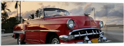 Produktbild von Bilder auf glas - Auto Kuba Himmel - 160x50cm - Glasbilder - Wandbilder - Kunstdruck - zum Aufhängen bereit - Wanddekoration aus Glas - Glas Bilder - Wandbild auf Glas - Einteilig - GAB160x50-0186