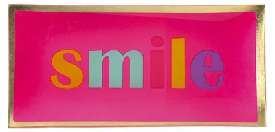 Produktbild von Gift Company Glasteller Love Plates Smile Neon Pink (10x21cm)