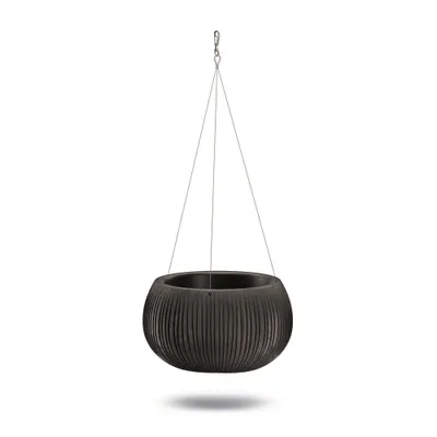 Obrázok produktu pre Závesný kvetináč s vložkou Beton Bowl DKB370WS čierny betón