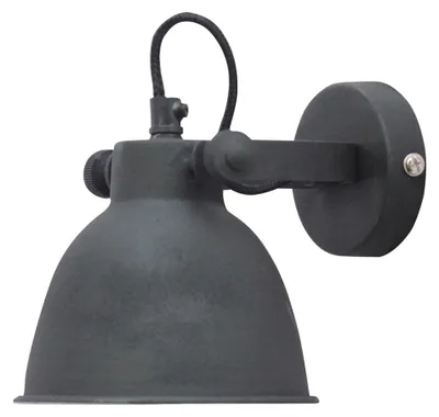 Zdjęcie produktu dla Kinkiet w stylu industrialnym, średnica 12 cm, w kolorze czarnym w stylu vintage