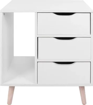 Image de Table de nuit, armoire de chevet, avec tiroirs, rangement indépendant pour la chambre à coucher