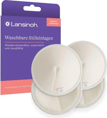 Produktbild von Lansinoh Waschbare Stilleinlagen, 4 Stück, aus  Bambus, wiederverwendbar