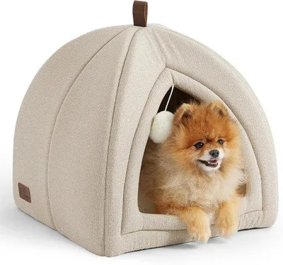 Immagine prodotto di Casetta per gatti da interno 44x44x44 cm, lavabile, beige