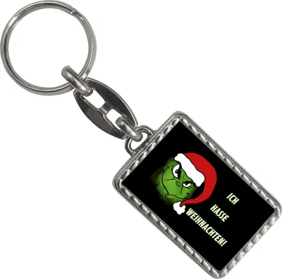 Produktbild von Ich hasse Weihnachten Schlüsselanhänger mit Bordüre mit Spruch