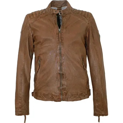 Produktbild von Gipsy - Herren Lederjacke Bikerjacke Lammnappa cognac braun : L