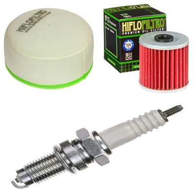 Image de Kit d'entretien pour Kawasaki KLX 650 R 1993-2001 : filtre à air, filtre à huile, bougie d'allumage de pamoto - Neuf