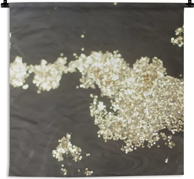 Produktbild von MuchoWow® Wandteppich Wandbehang Marmor - Gold - Muster - Schwarz 150x150 cm Tapisserie Dekoration Wandtuch - Wohnaccessoires - Modernes