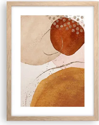 Produktbild von Gerahmtes Poster - Rahmen in heller Eiche - Orange Abstraktion Flecken - 30x40 cm - Wand Bild - Wanddeko - Wandbilder - Kunstposter - Wandposter - Bilderrahmen - Bilder - Kunstdruck - P2NPA30x40-4696