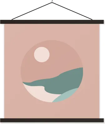 Produktbild von MuchoWow® Textilposter Sommer - Sonne - Strand 120x120 cm mit schwarzem Rahmen - Aufhängungsset