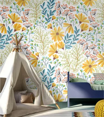 Produktbild von Coloray Fototapete 360x250 cm An Einer Wand Latex Latextapete - Floral Vintage.