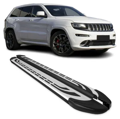 Image de 2011-2021 Jeep Grand Cherokee Marchepieds Latéraux Aluminium Gris Noir 2Pcs