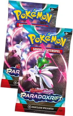Produktbild von Pokemon Karten Karmesin & Purpur - Paradox Rift - 2 Booster Sammelkarten