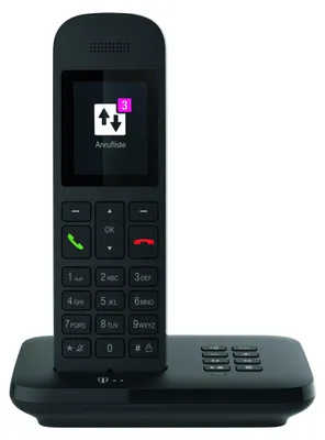 Immagine prodotto di Deutsche Telekom Sinus A12, Telefono analogico/DECT, Cornetta wireless, Vivavoce, 100 voci, Nero