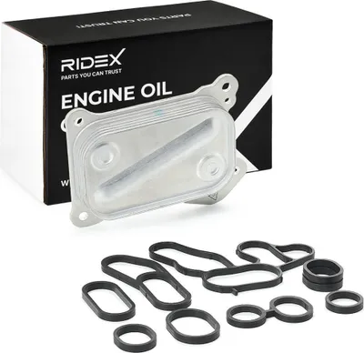 Produktbild von RIDEX 469O0010 Ölkühler Motoröl für OPEL Corsa D Schrägheck (S07) Corsa C Schrägheck (X01) Meriva A (X03) für FIAT PANDA (169) 500 (312)