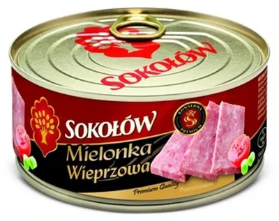 Zdjęcie produktu dla Mielonka Wieprzowa Premium Konserwa Mięsna w Puszce - Sokołów 300 g