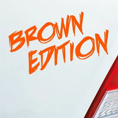 Produktbild von Auto Aufkleber Brown Edition Auto Car Tuning Motorrad 15x7 cm Orange Sticker Heckscheibenaufkleber