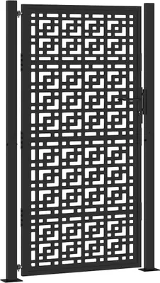 Image de Portail de jardin noir 100x175 cm en acier avec croix