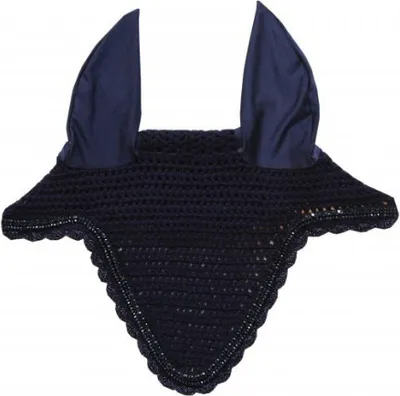 Image de Kentucky Horsewear Bonnet anti-mouches long Stone & Pearl Soundless Bonnet anti-mouches bleu foncé