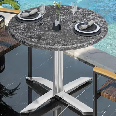 Produktbild von WTG | Bistro Außen Tisch | Ø:H 60 x 75,5 cm | Felsen / Aluminium | Rund | Bistro Tisch Gastro Tisch