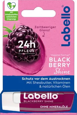 Labello Blackberry Shine Lippenpflege schönere Lippen Packung 4,8g