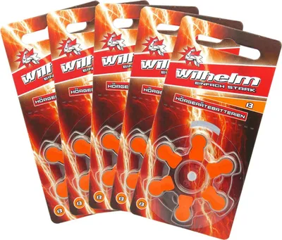 Produktbild von 30 x WILHELM Hörgerätebatterien Typ 13 orange Hörgerätbatterie PR48 ZL2  1,4/1,45 V