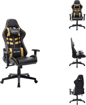 Image de vidaXL Chaise de jeu noir et or similicuir - Fauteuil de jeu